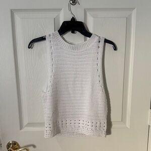 Express White Textured Tank Top size large